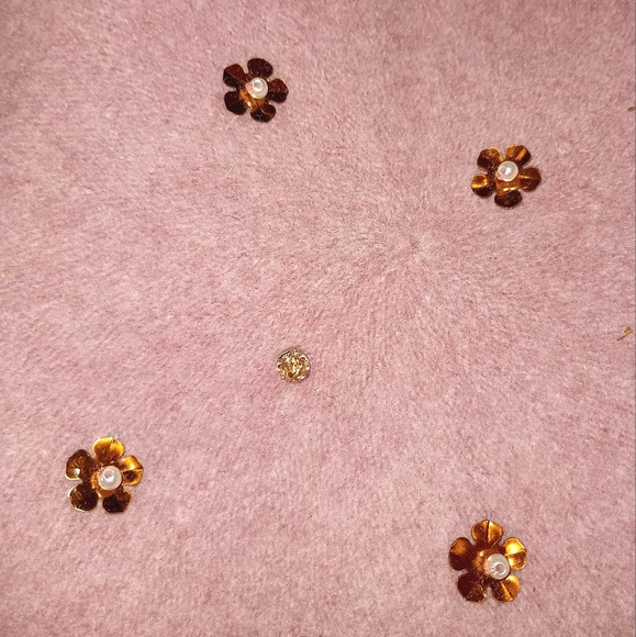 Bijou Brigitte Pink Beret With Floral Applique & Crystals - Picture 2 of 3